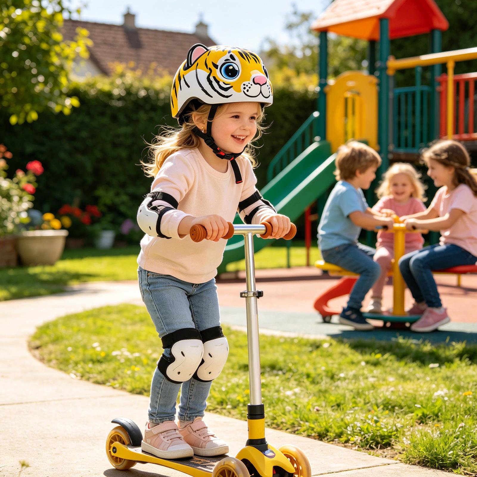 Commute Cycling Helmet - Casco per bambini con motivo tigre,